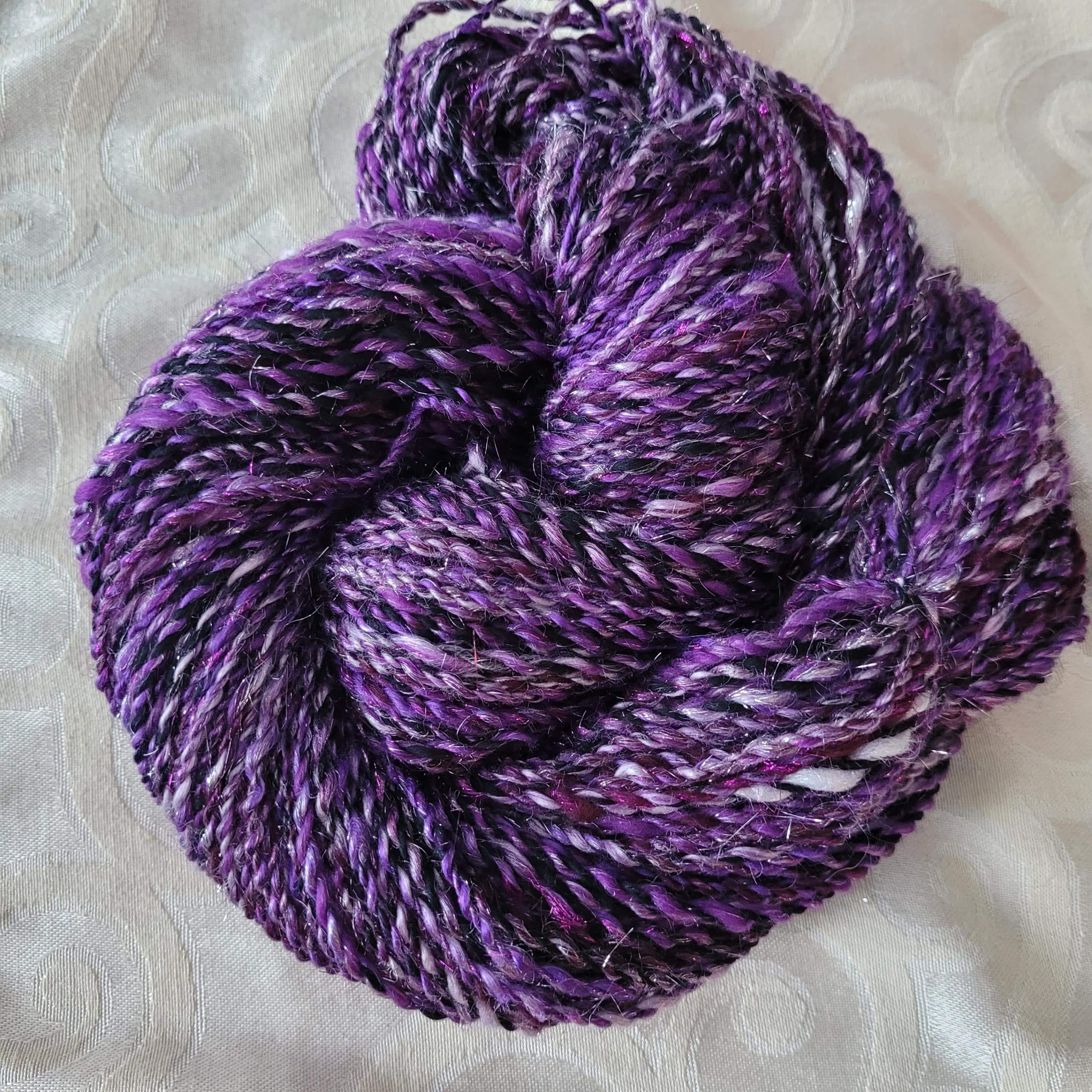 Purple high quality Sparkles - handspun yarn